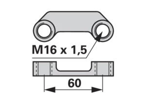 Bügelmutter M16x1,5x60 wie Maschio 38100312